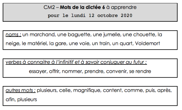 Dictees A Preparer Blog Des Oliviens Cm1 Et Cm2